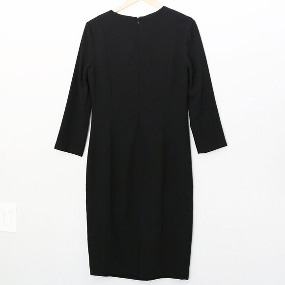 NEW Blaque Label Black Sheath Midi Dress L Cocktail Classic Modest LBD $168 NWT - Picture 3 of 15